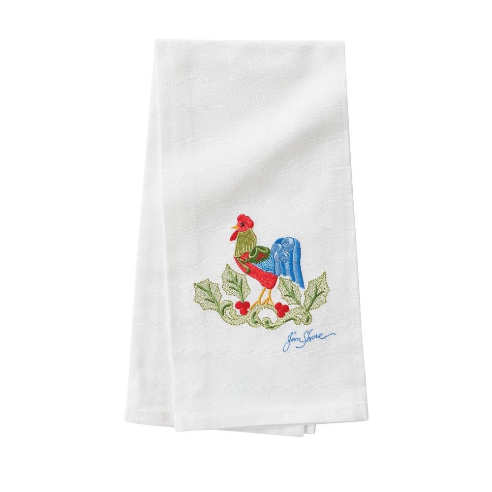 Jim Shore Embroidered Rooster Tea / Kitchen Towel